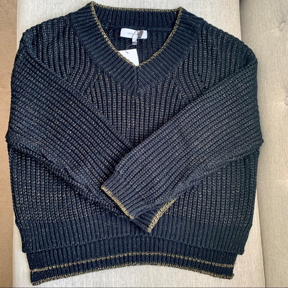 NEW! John + Jenn Black Lurex Sweater - NWT - Picture 1 of 5